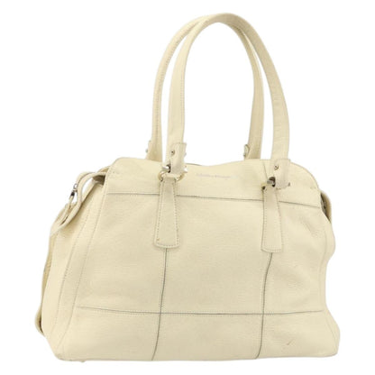 Salvatore Ferragamo Gancini Shoulder Bag Leather, BEIGE, LEATHER, Shoulder bag