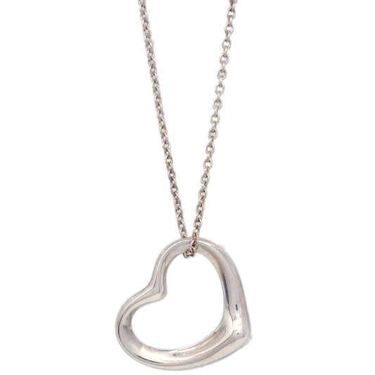 Tiffany & Co. Elsa Peretti Open Heart Pendant Necklace Sterling Silver, SILVER, SILVER, Necklace