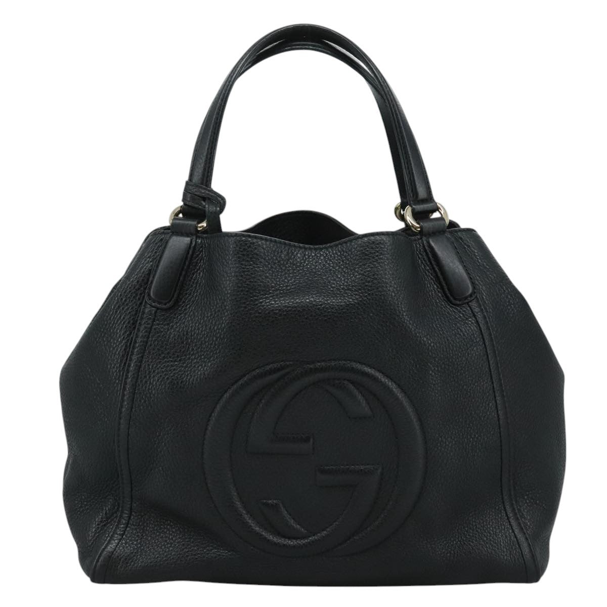 Gucci Soho Shoulder Bag Leather, BLACK, LEATHER, Handbag
