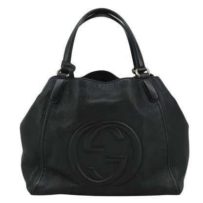 Gucci Soho Shoulder Bag Leather, BLACK, LEATHER, Handbag
