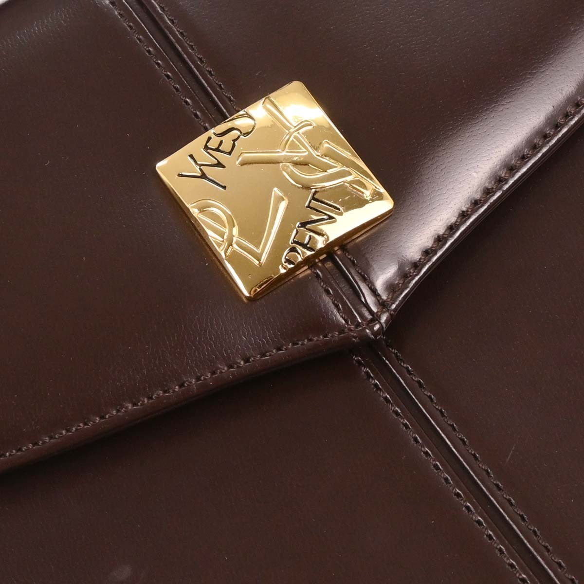 Saint Laurent Vintage Handbag Leather, BROWN, LEATHER, Handbag