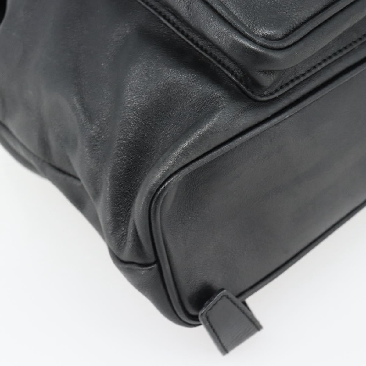 Gucci Vintage Bamboo Backpack Leather, Black, Leather, Backpack