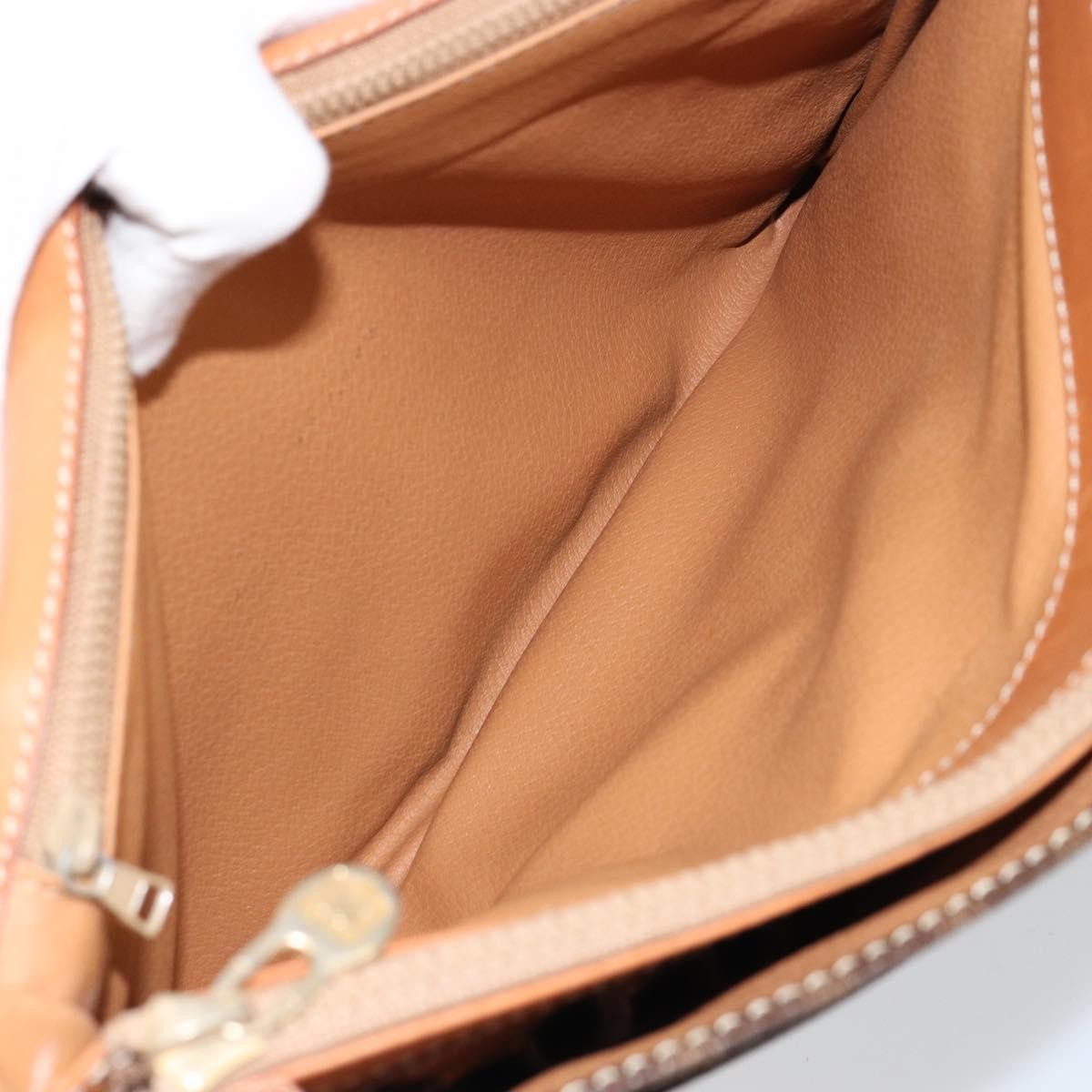 Celine Macadam Pochette Canvas and Leather, BROWN, CANVAS, Clutche & pouche