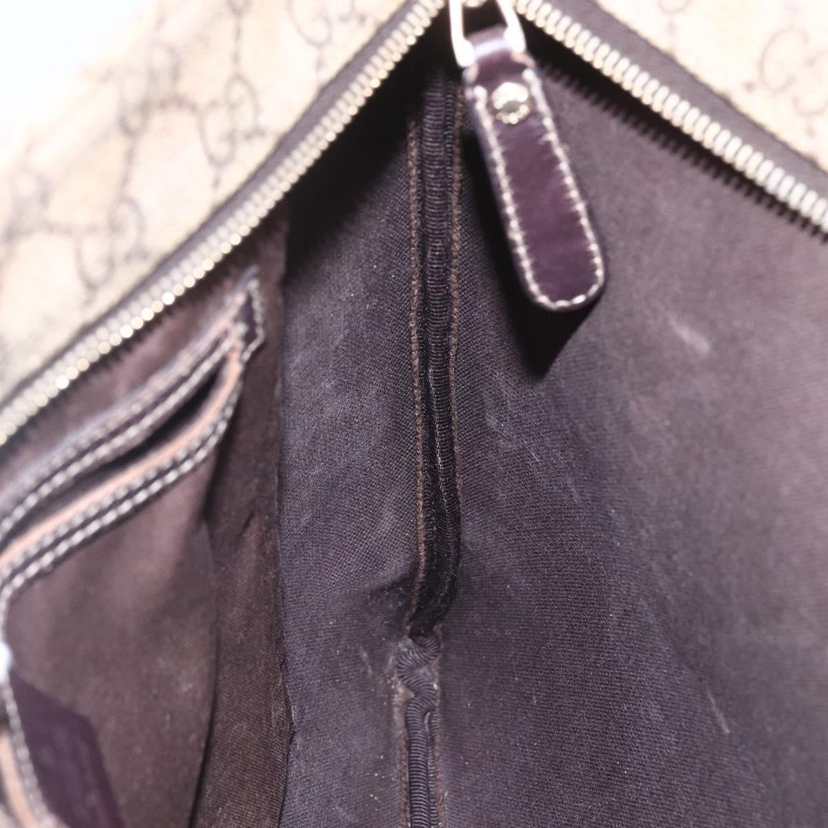 Gucci Zip Top Messenger Bag GG Coated Canvas, BEIGE, PVC, Shoulder bag