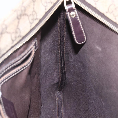 Gucci Zip Top Messenger Bag GG Coated Canvas, BEIGE, PVC, Shoulder bag