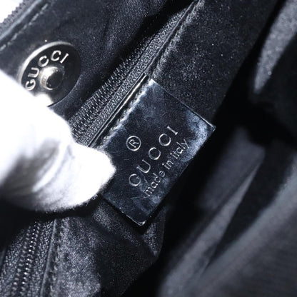 Gucci Open Hobo GG Suede, SILVER, CANVAS, Handbag