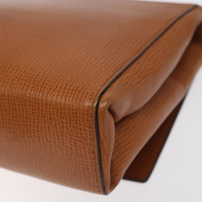 Celine Circle logo Leather, BROWN, LEATHER, Shoulder bag