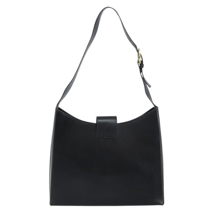 Salvatore Ferragamo Gancio Flap Hobo Leather, BLACK, LEATHER, Shoulder bag