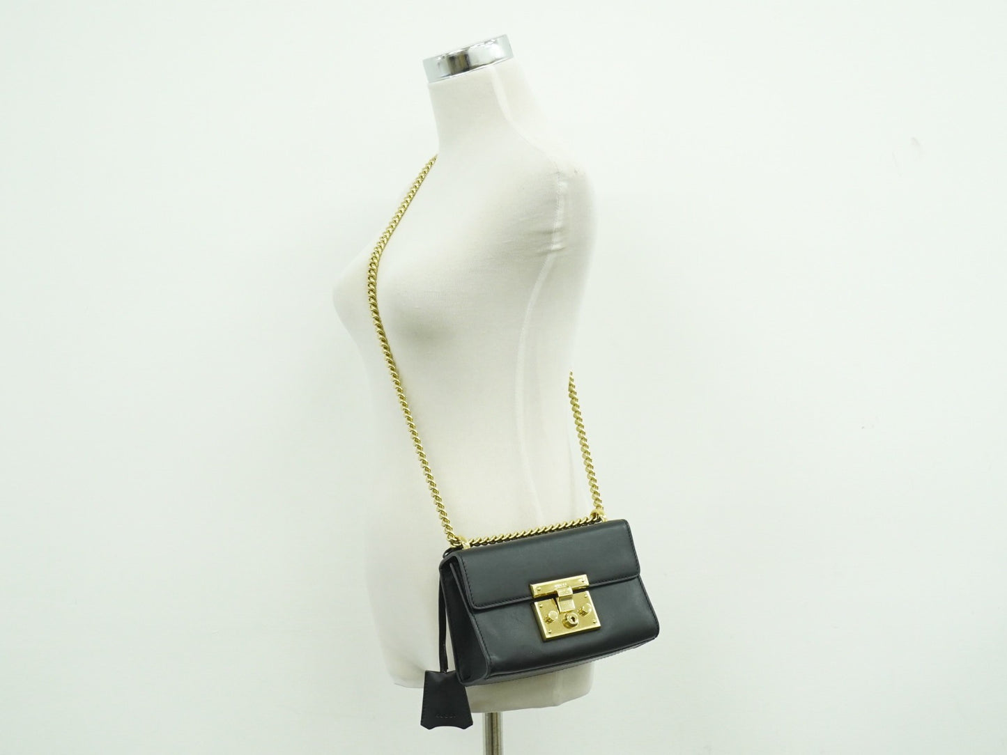 Gucci Padlock Shoulder Bag Leather, BLACK, LEATHER, Shoulder bag