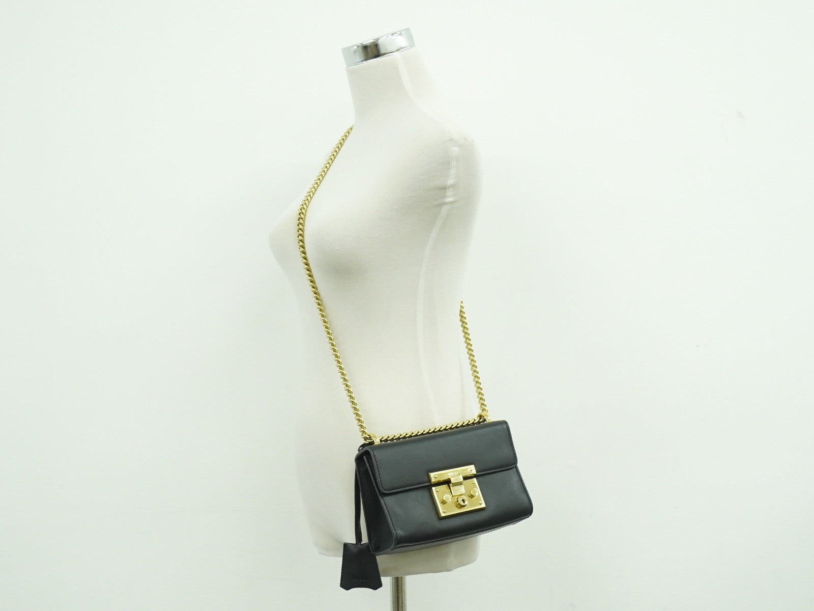 Gucci Padlock Shoulder Bag Leather, BLACK, LEATHER, Shoulder bag
