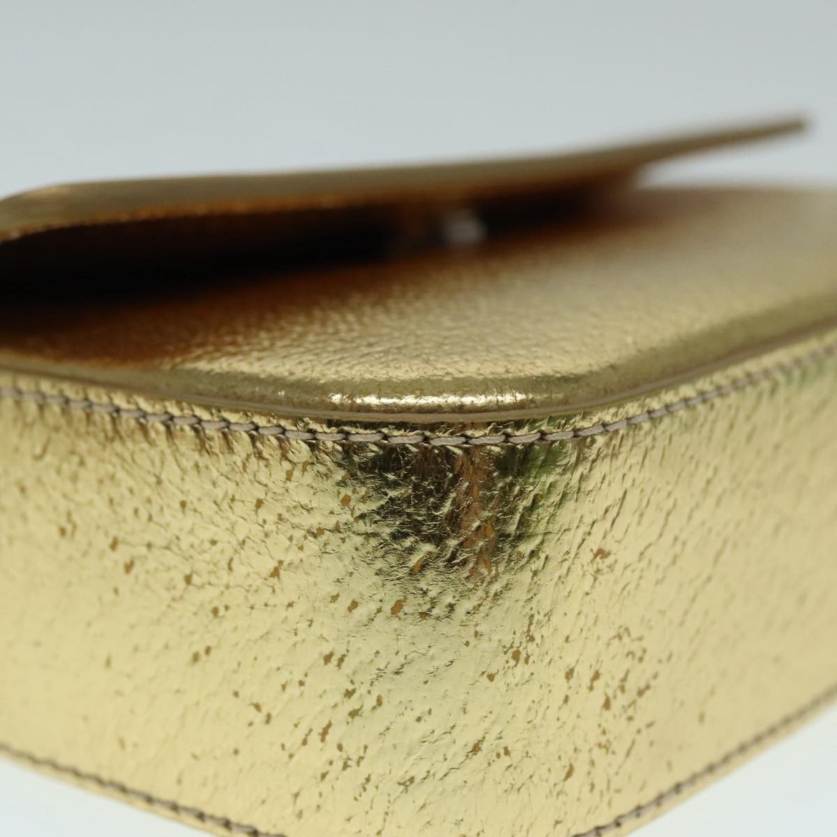 Prada Vintage Pouch Leather, GOLD, LEATHER, Clutche & pouche