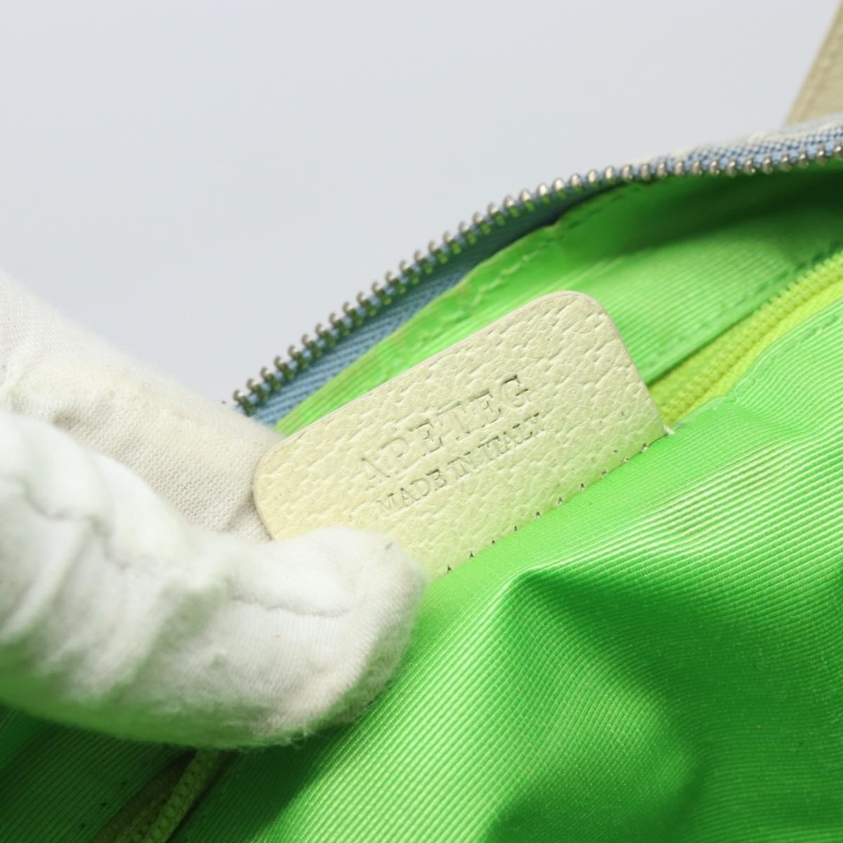 Bvlgari Logomania Shoulder Bag Canvas with Leather, BLUE, CANVAS, Shoulder bag