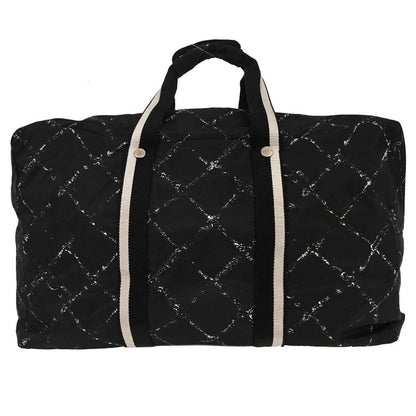 Chanel Travel Line Duffle Bag Printed Nylon, BLACK, NYLON, Travel bag
