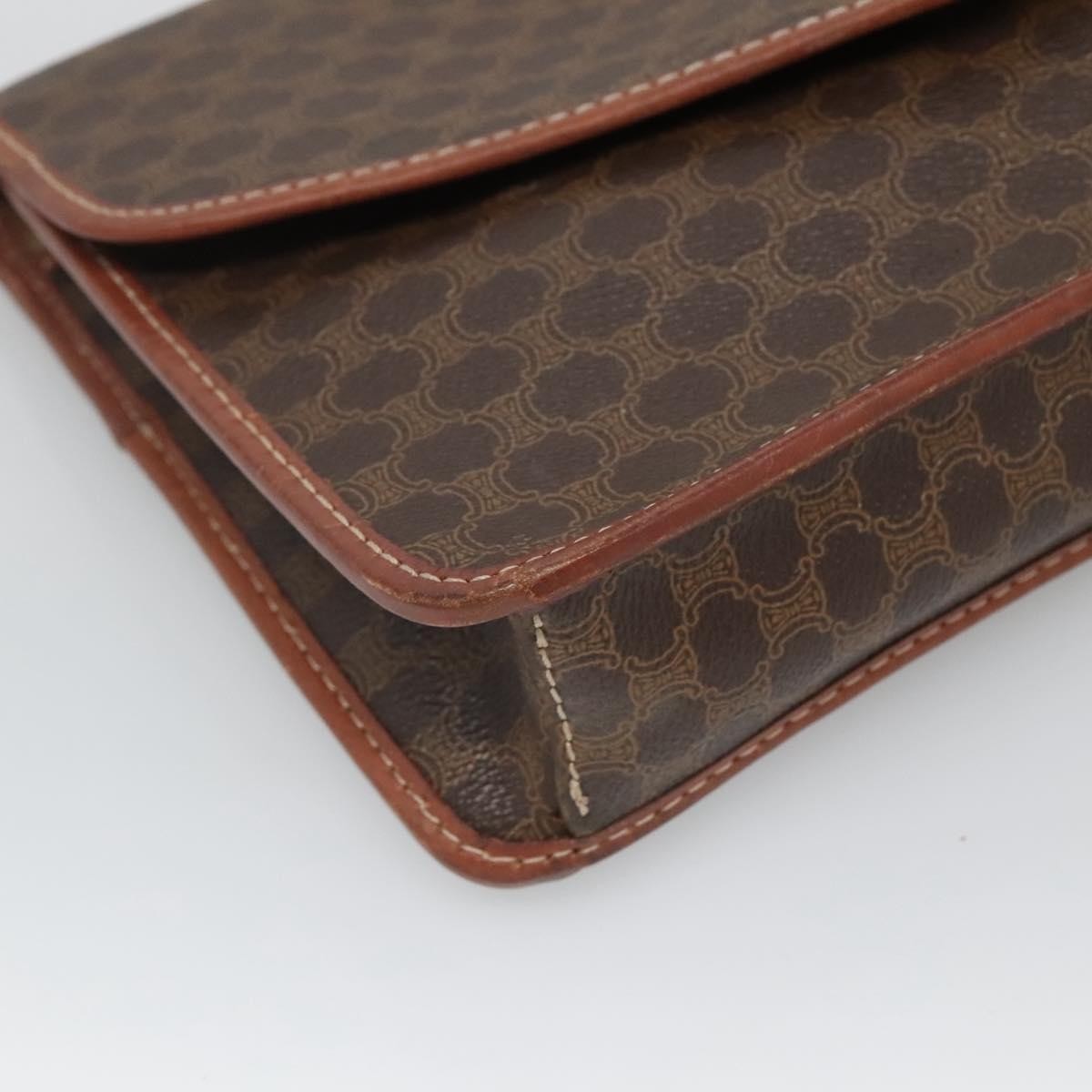 Celine Macadam Shoulder Bag PVC Leather, BROWN, CANVAS, Shoulder bag