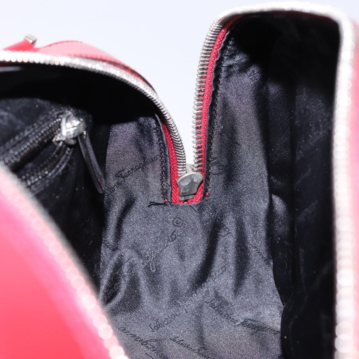 Salvatore Ferragamo Gancini Shoulder Bag Leather, RED, LEATHER, Shoulder bag