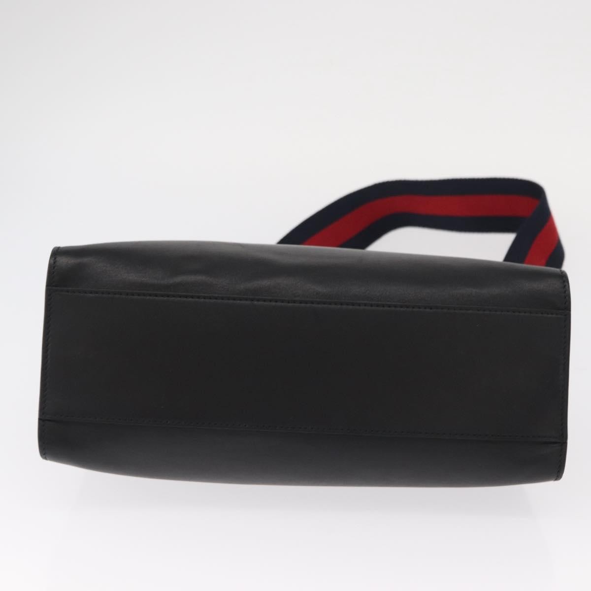 Gucci Nymphaea Top Handle Bag Leather, BLACK, LEATHER, Handbag