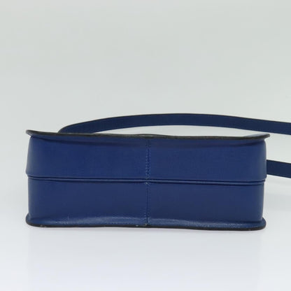 Celine Vintage Circle Logo Crossbody Bag Leather, BLUE, LEATHER, Crossbody bag