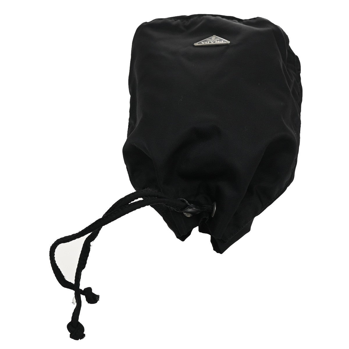 Prada Drawstring Wristlet Bucket Bag Tessuto, BLACK, NYLON, Handbag