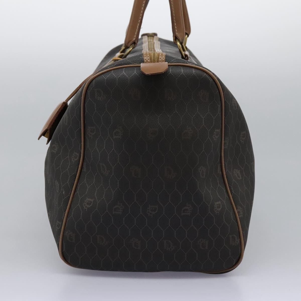 Christian Dior Vintage Honeycomb Boston bag Canvas and Leather, BLACK, PVC, Travel bag