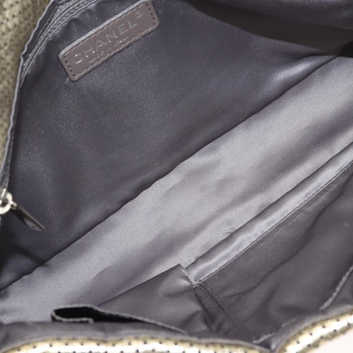 Chanel Drill Flap Bag Perforated Leather, GOLD, LEATHER, Handbag