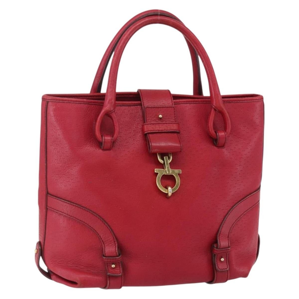 Salvatore Ferragamo Vintage Handbag Leather, RED, LEATHER, Handbag