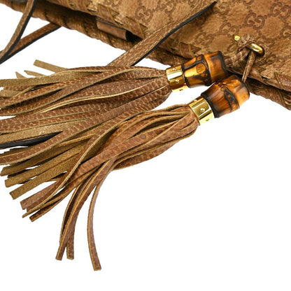 Gucci Bamboo Tassel Tote GG Canvas, BROWN, CANVAS, Tote bag