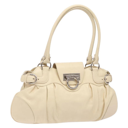 Salvatore Ferragamo Marisa Satchel Leather, ECRU, LEATHER, Handbag