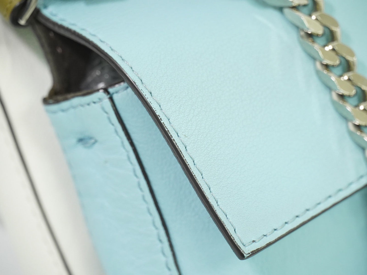 Fendi Double Baguette Embroidered Studded Leather, WHITE, LEATHER, Shoulder bag