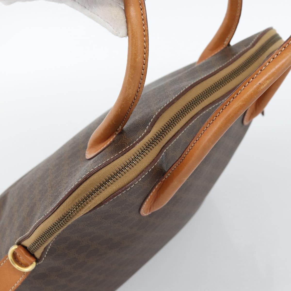 Celine Vintage Macadam Handbag Canvas, Brown, Canvas, Handbag