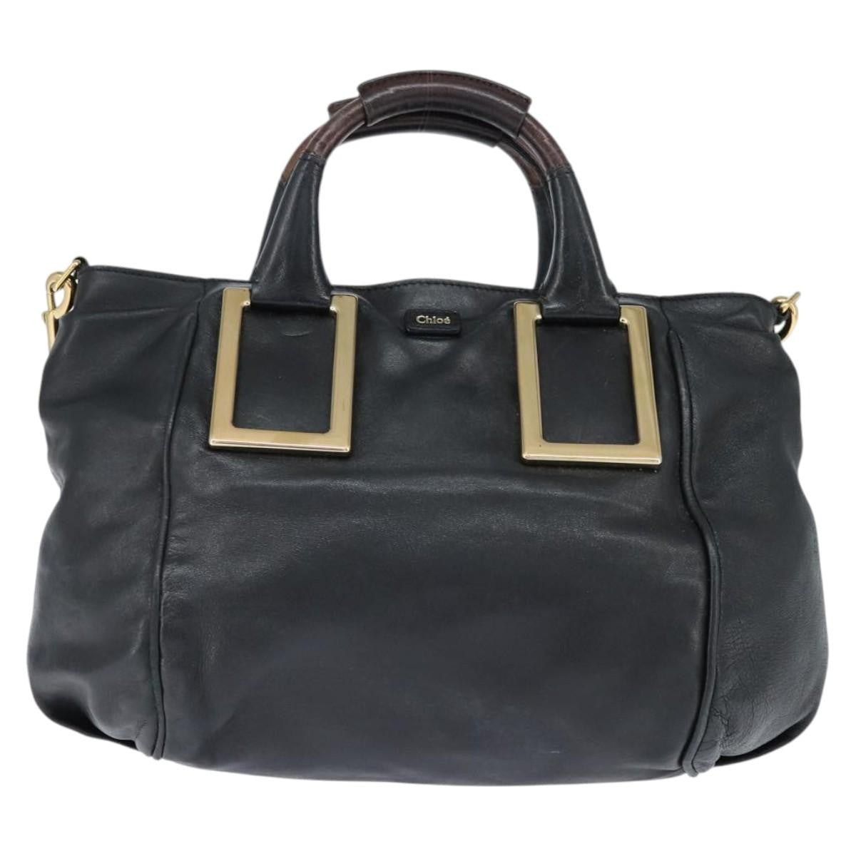 Chloe Ethel Tote Leather, BLACK, LEATHER, Tote bag