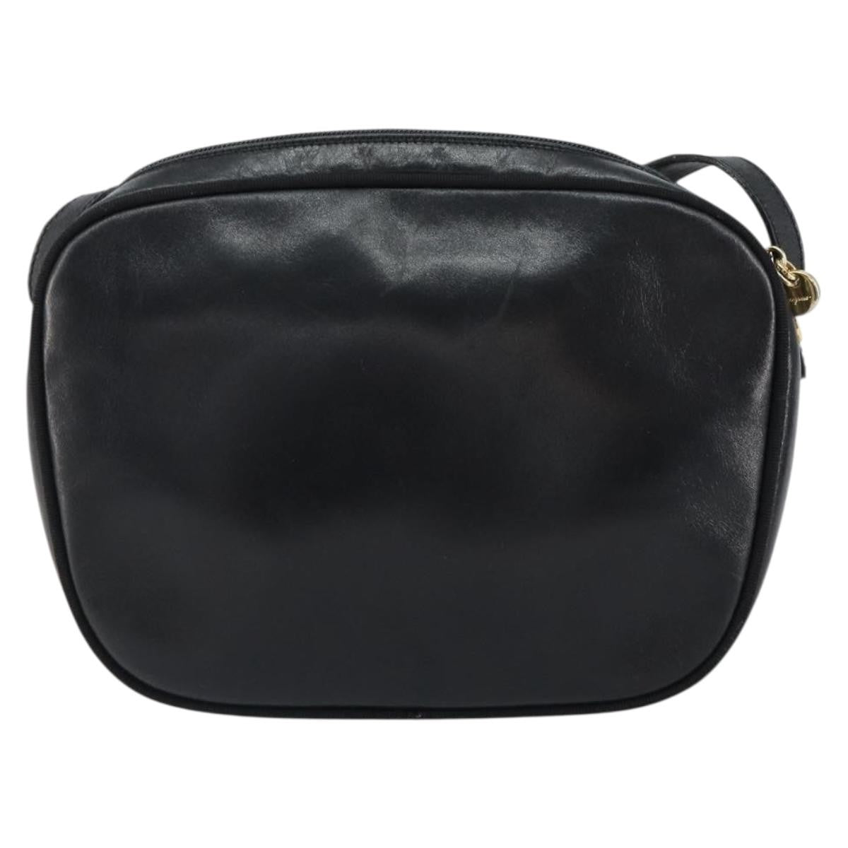 Salvatore Ferragamo Vala Shoulder Bag Leather, BLACK, LEATHER, Shoulder bag