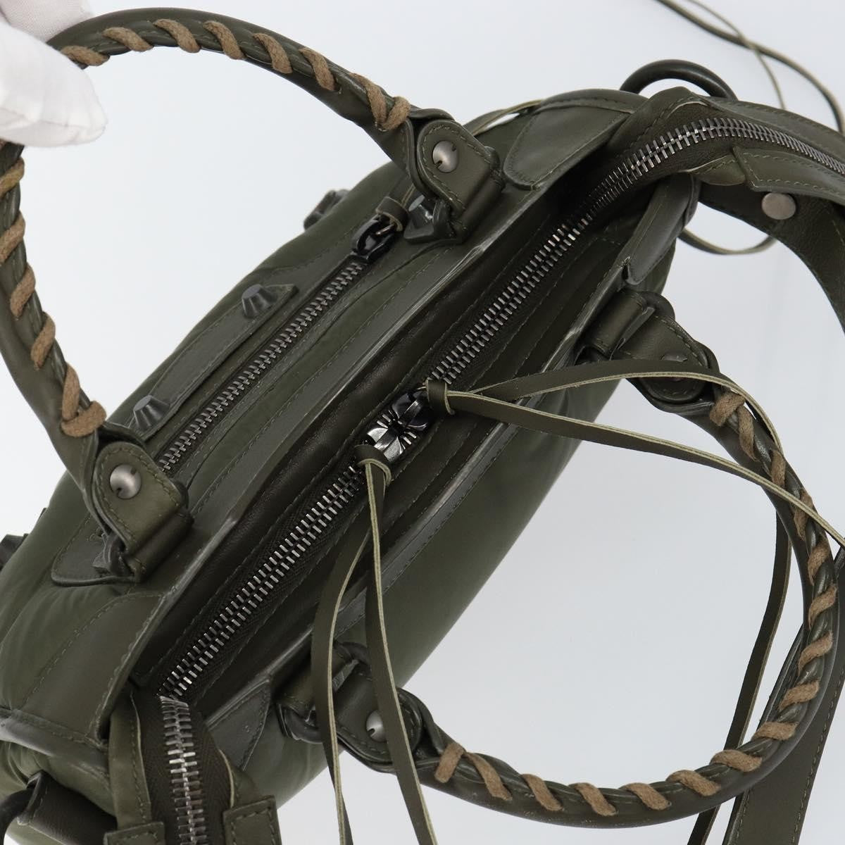 Balenciaga City Classic Studs Bag Leather, KHAKI, LEATHER, Handbag