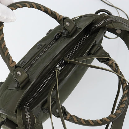 Balenciaga City Classic Studs Bag Leather, KHAKI, LEATHER, Handbag