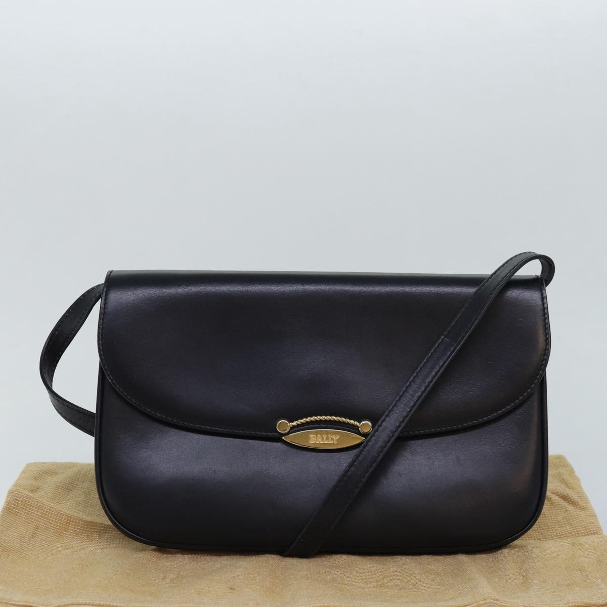 Bally Vintage Shoulder Bag Leather, Black, Leather, Shoulder Bag
