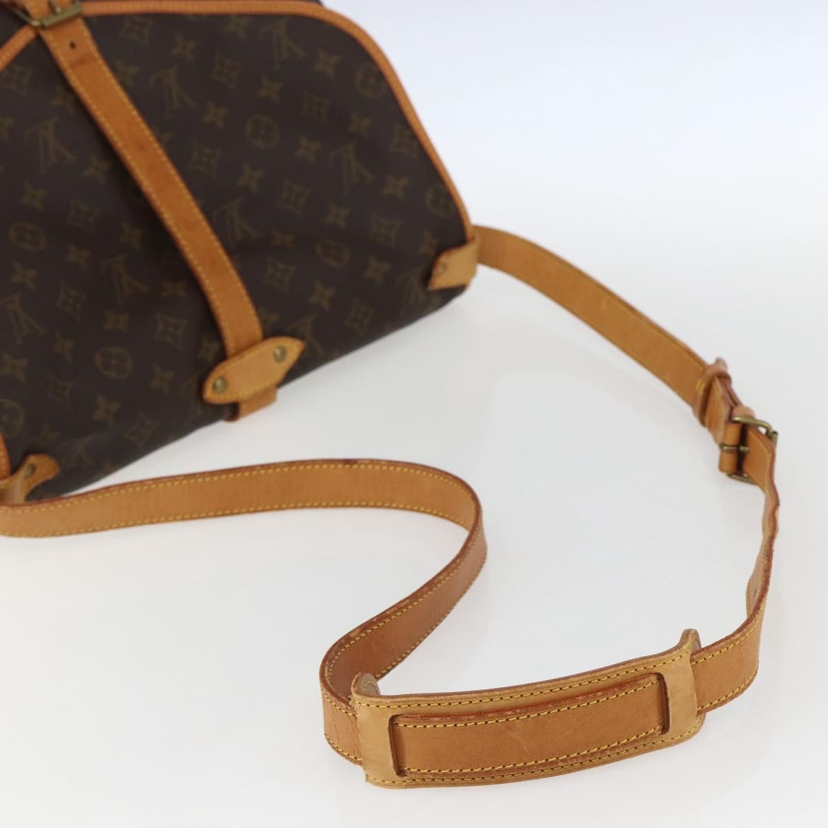 Louis Vuitton Saumur Handbag Monogram Canvas, BROWN, CANVAS, Shoulder bag