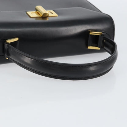 Celine Vintage Convertible Turnlock Top Handle Bag Leather, BLACK, LEATHER, Handbag