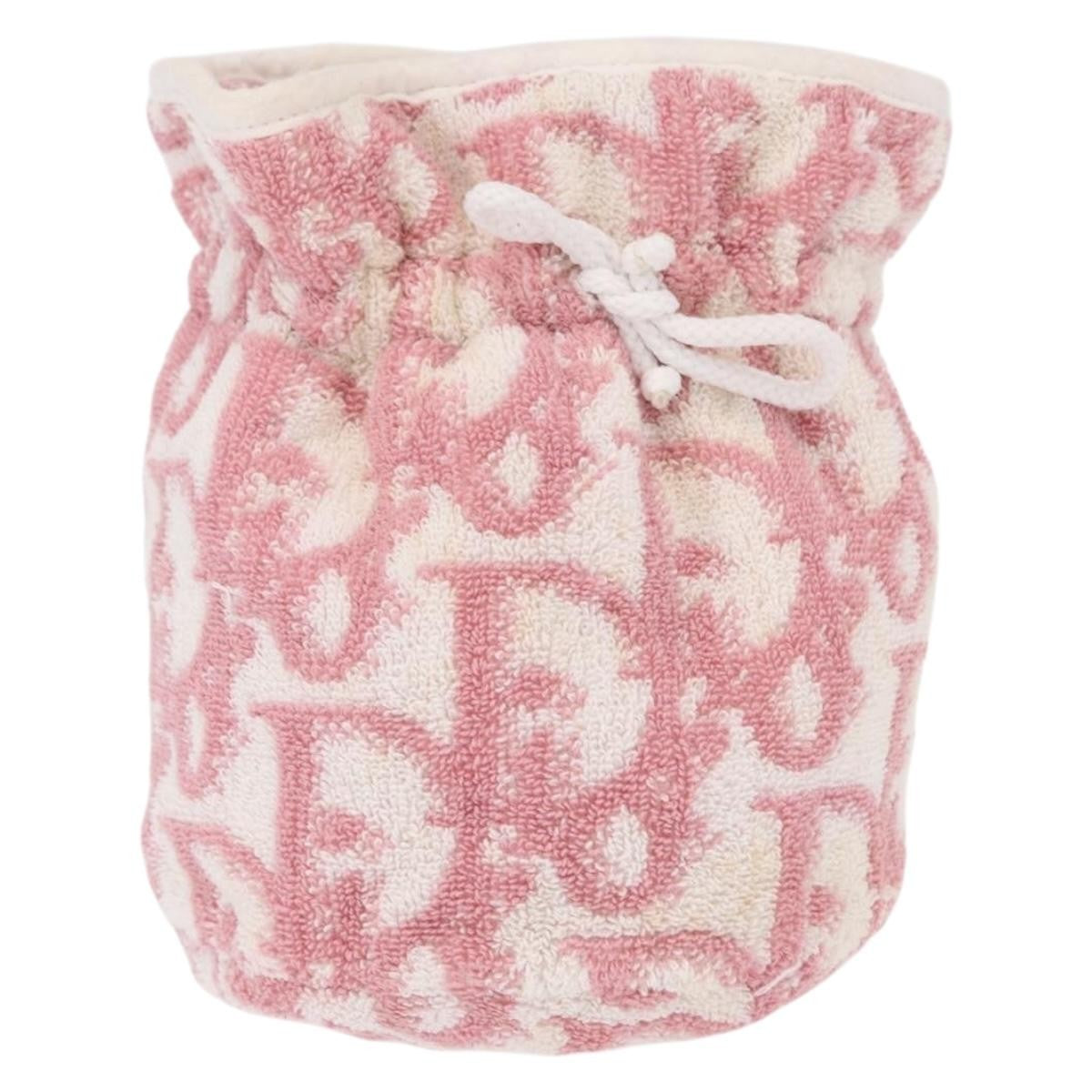 Christian Dior Vintage Trotter Pouch Pile, PINK, COTTON, Clutche & pouche