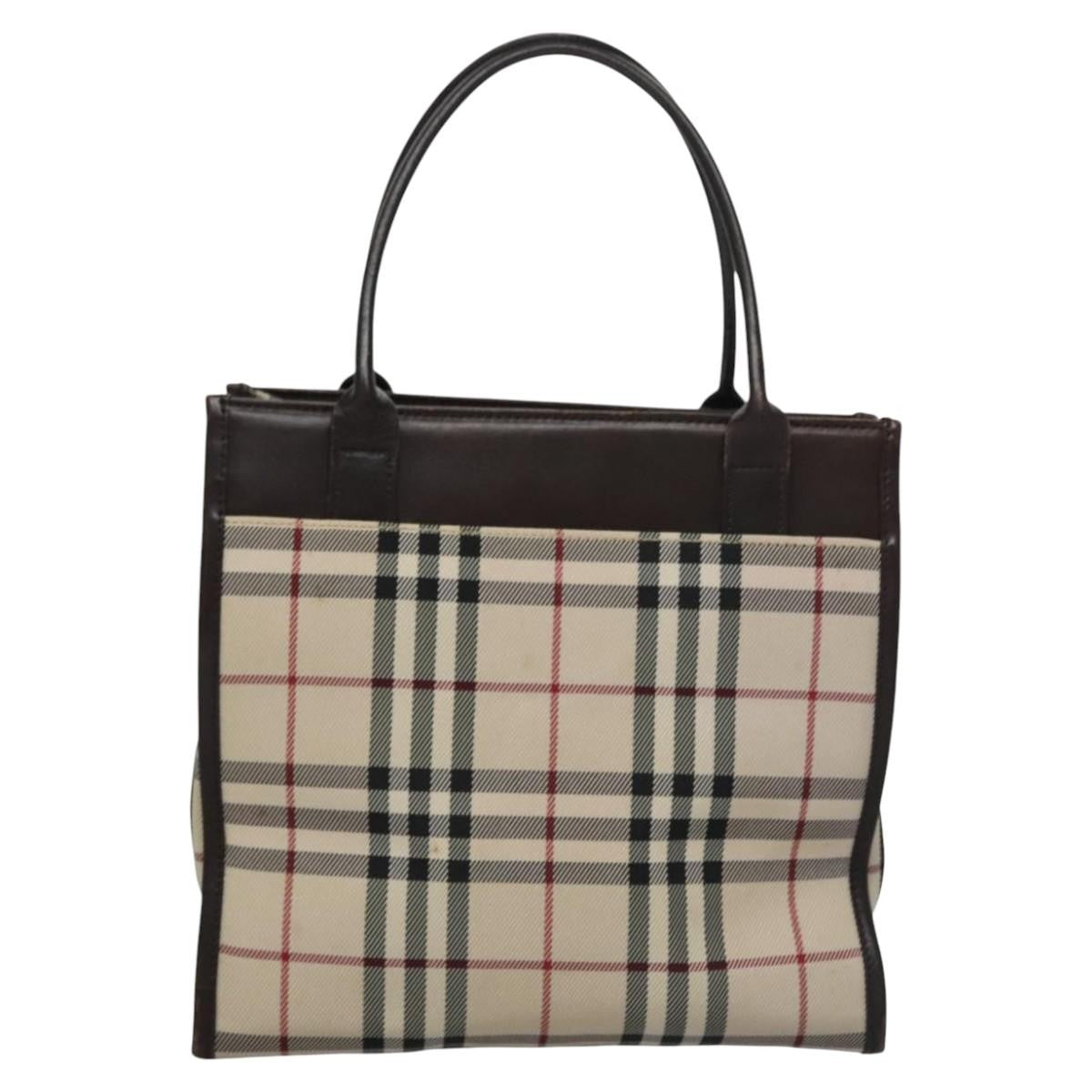 Burberry Nova Check Tote Canvas and Leather, BEIGE, CANVAS, Tote bag