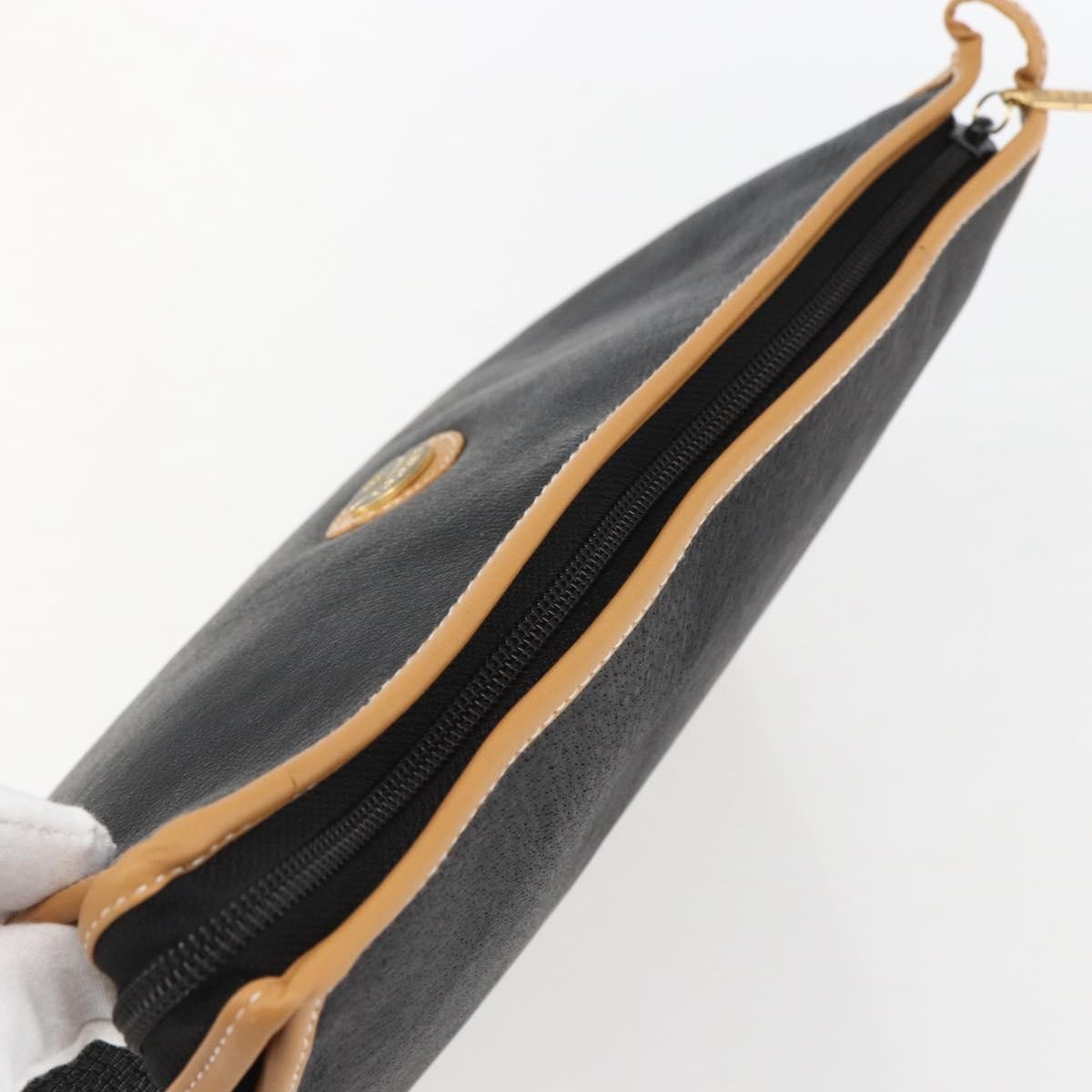 Gucci Zipped Pouch Leather, BLACK, LEATHER, Clutche & pouche