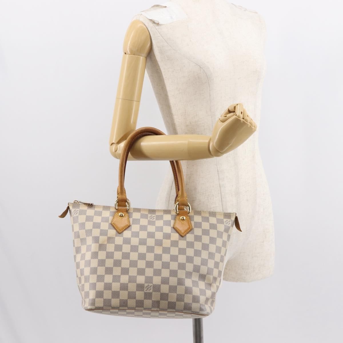 Louis Vuitton Saleya Handbag Damier, WHITE, CANVAS, Tote bag