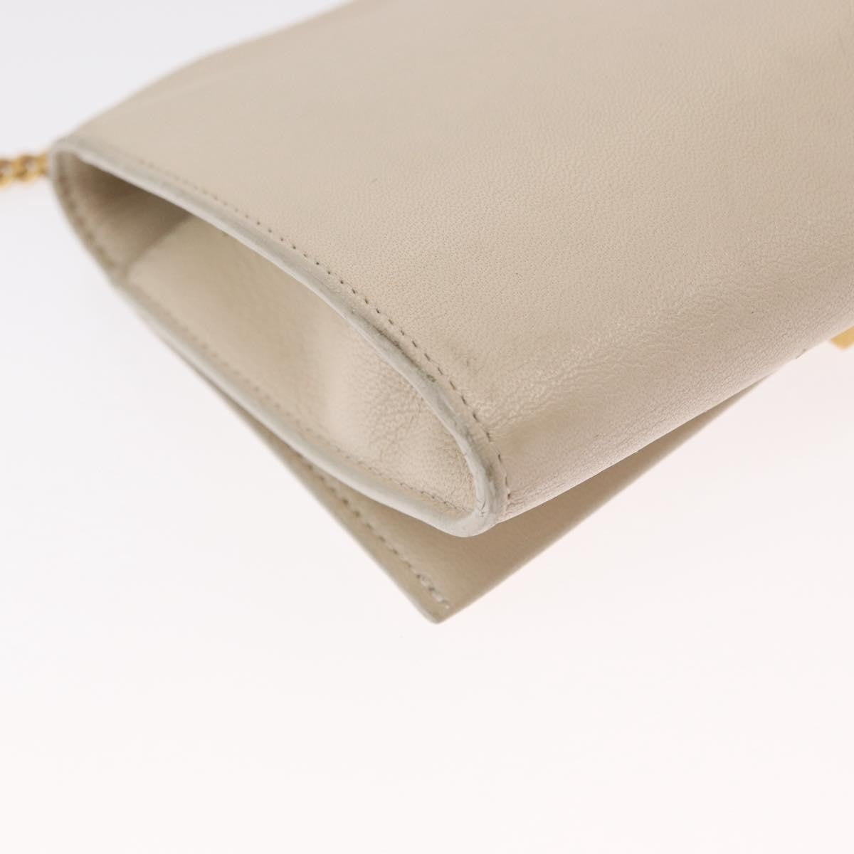 Chloe Chain Flap Crossbody Bag Leather, BEIGE, LEATHER, Shoulder bag