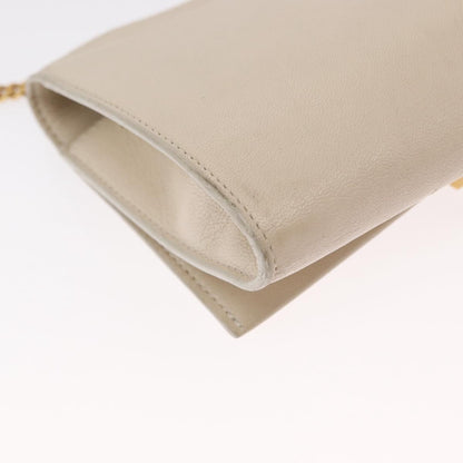 Chloe Chain Flap Crossbody Bag Leather, BEIGE, LEATHER, Shoulder bag