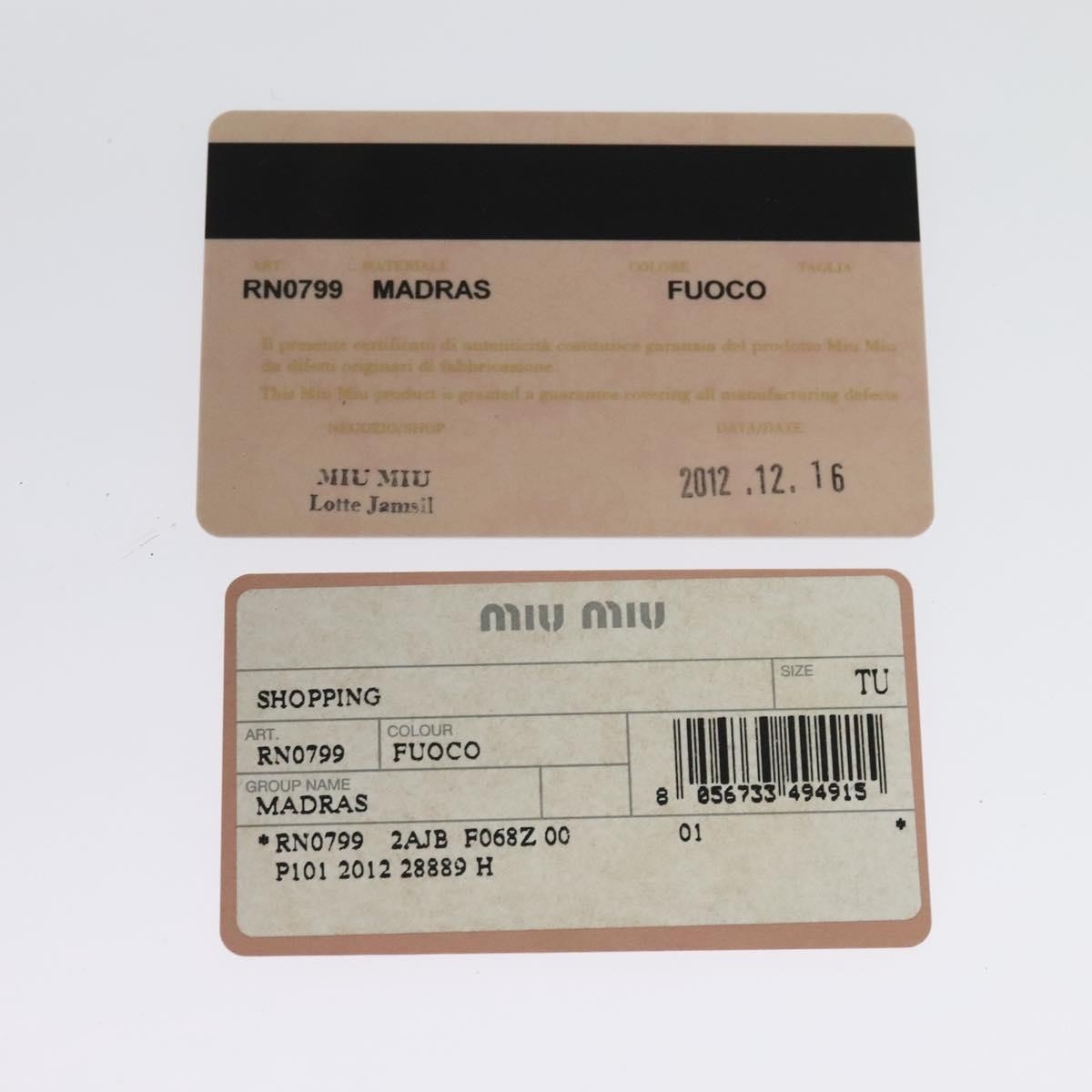 Miu Miu Madras Convertible Lock Tote Leather, RED, LEATHER, Handbag