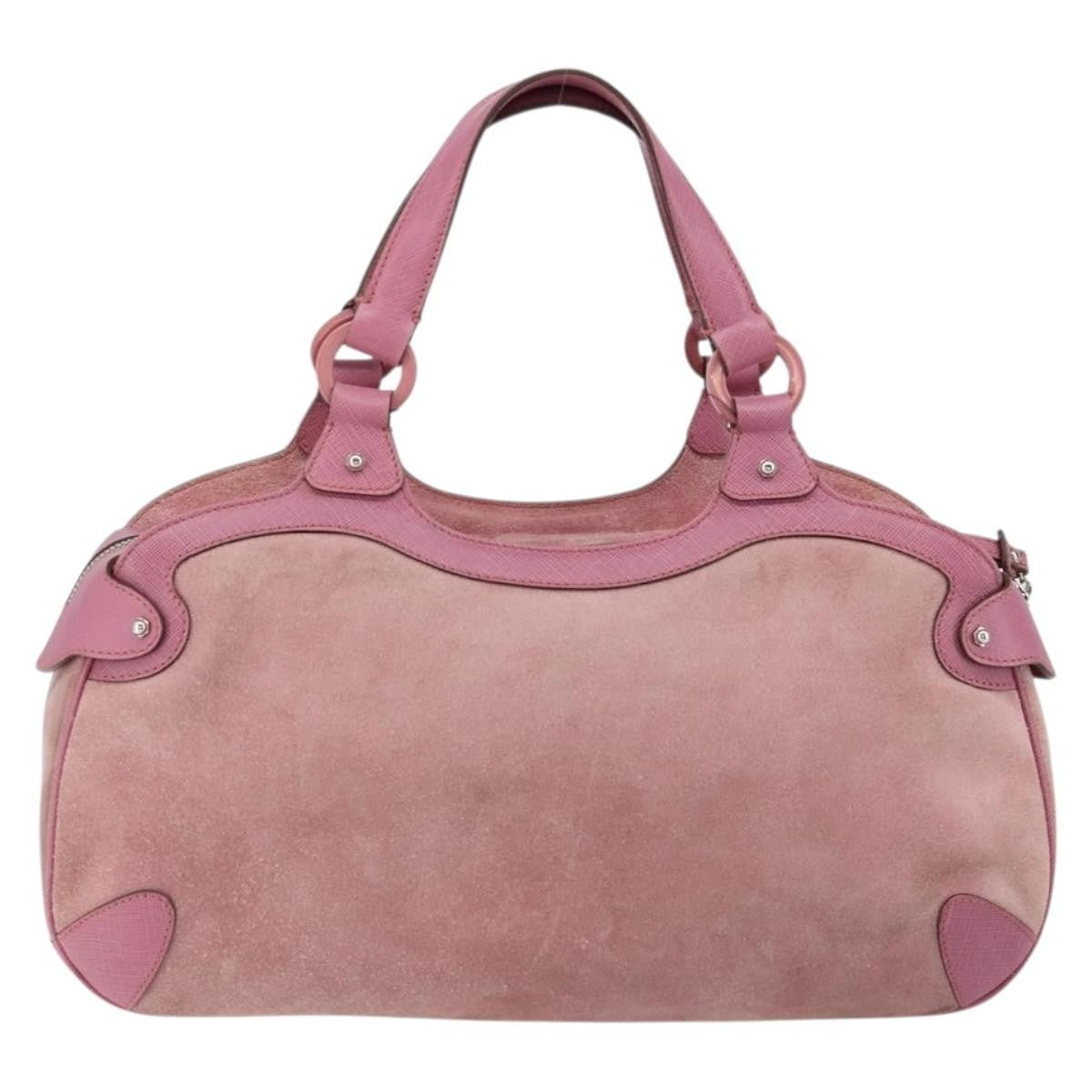 Salvatore Ferragamo Gancini handbag Suede, PINK, SUEDE, Handbag