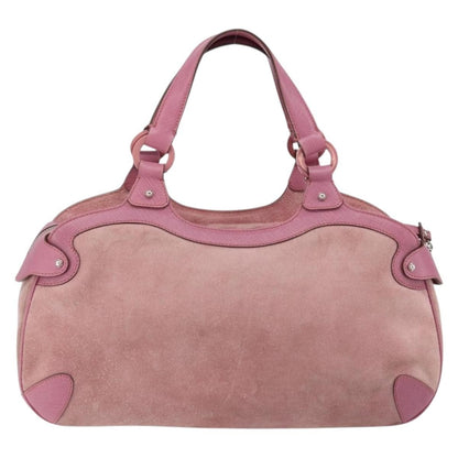 Salvatore Ferragamo Gancini handbag Suede, PINK, SUEDE, Handbag