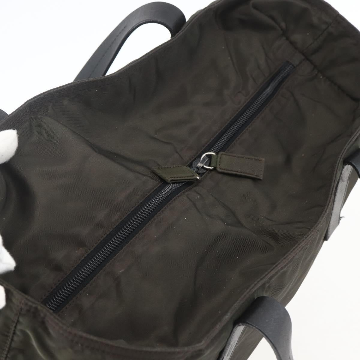 Prada Zip Tote Tessuto, KHAKI, NYLON, Tote bag