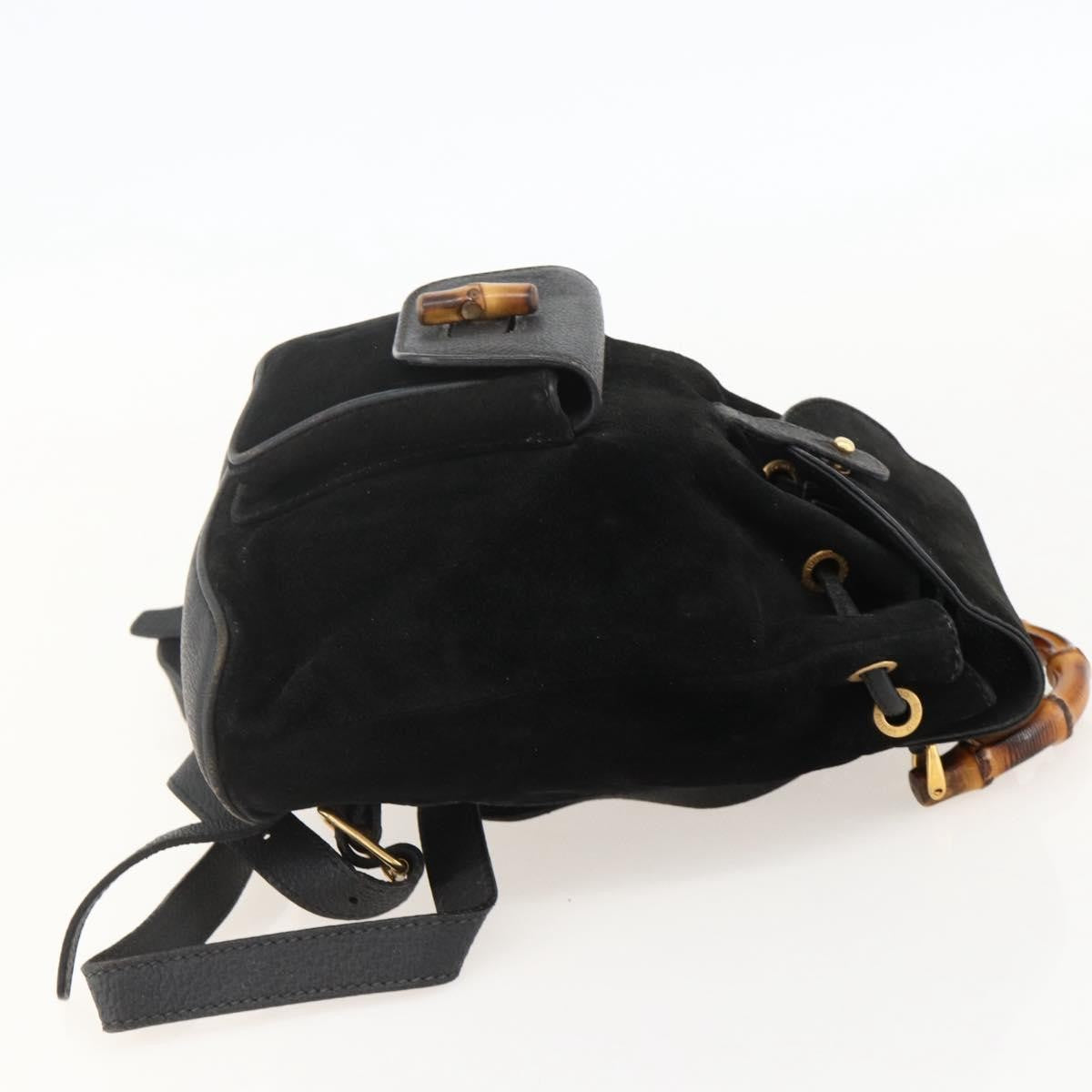 Gucci Gucci bamboo backpack daim, Black, Denim, Backpack