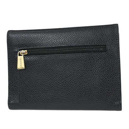 Chanel Timeless CC French Wallet Caviar, Black, Calfskin, Wallet