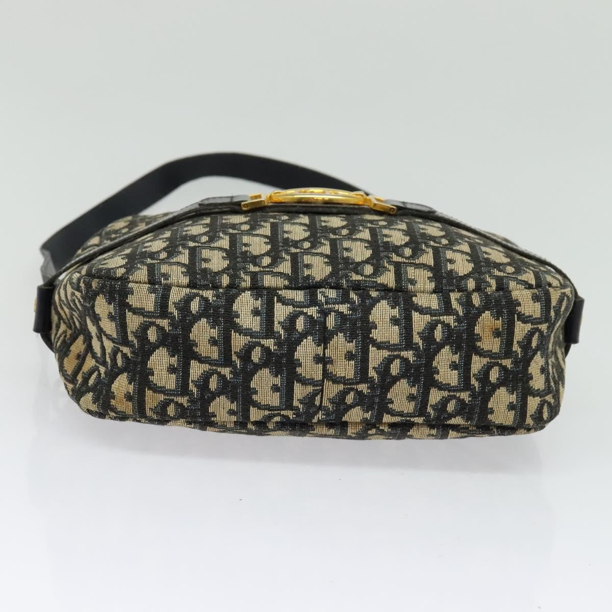 Christian Dior Vintage Trotter Shoulder Bag Canvas, NAVY, CANVAS, Shoulder bag