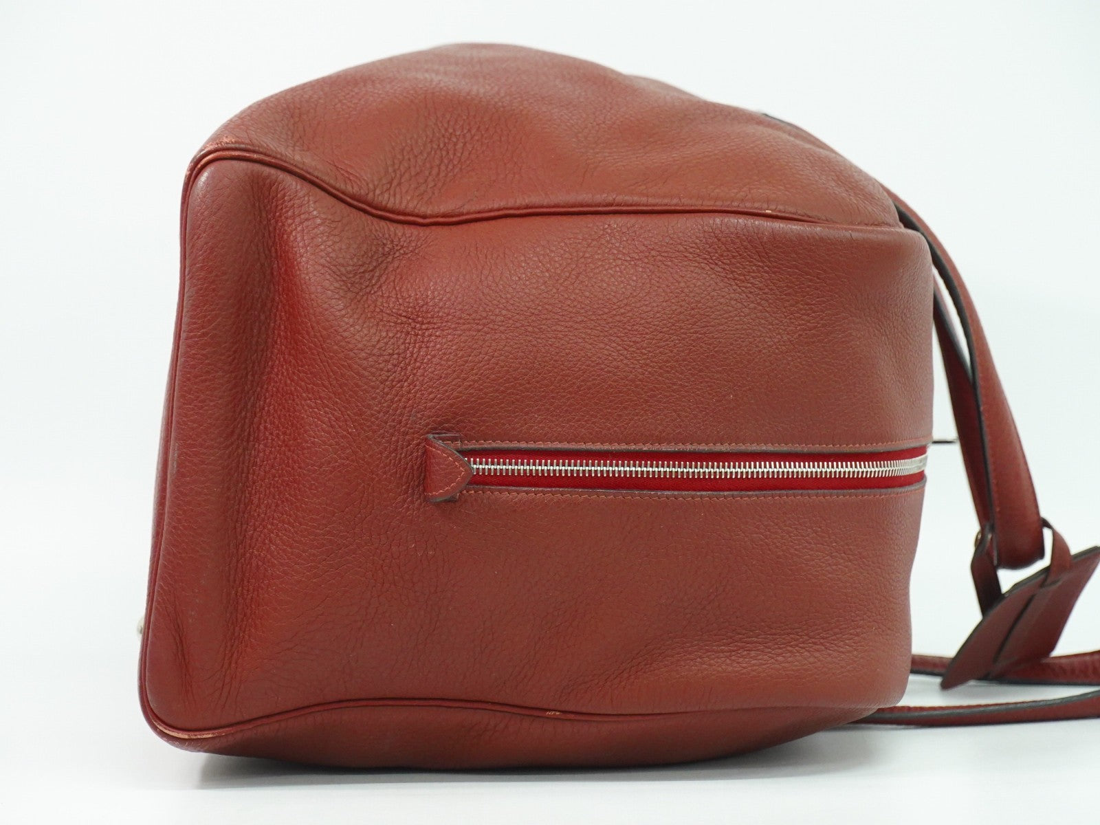 Hermes Victoria Travel Bag Leather, RED, LEATHER, Travel bag